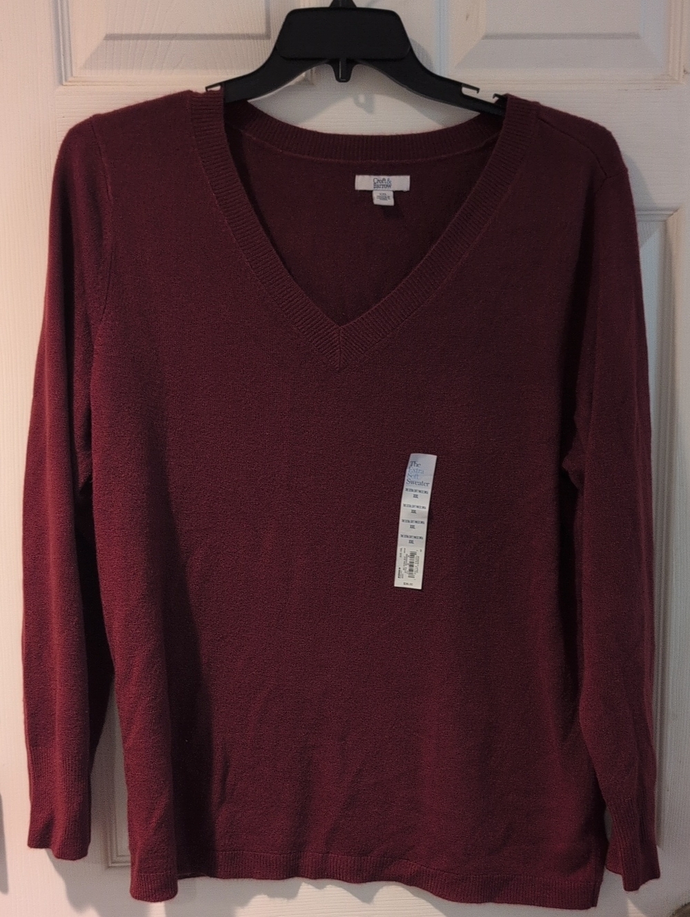 croft & barrow Women's V-Neck Sweater - Wine